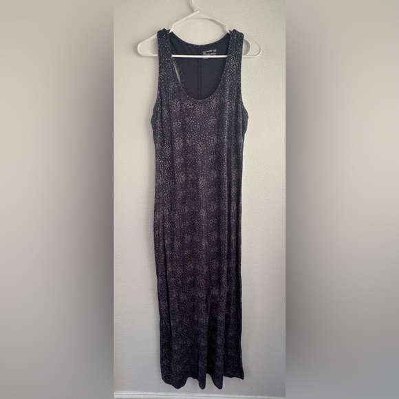 Pact Organic Cotton Racerback Tank Maxi Dress Blue Confetti Abstract Print Lrg - Picture 1 of 7